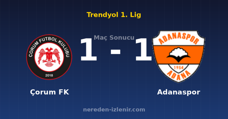 Çorum FK 1-1 Adanaspor