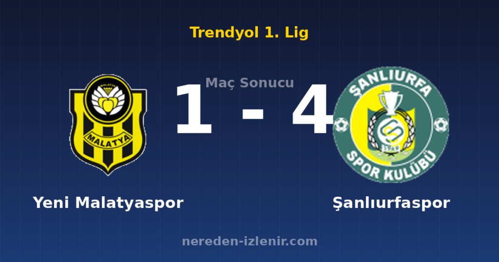 Yeni Malatyaspor 1-4 Şanlıurfaspor