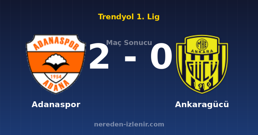 Adanaspor 2-0 Ankaragücü