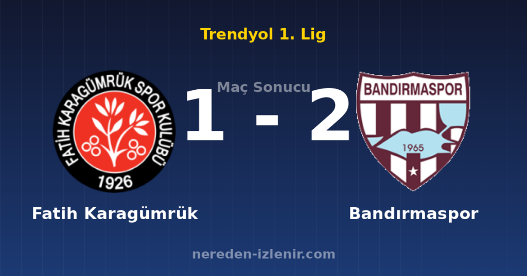 Fatih Karagümrük 1-2 Bandırmaspor