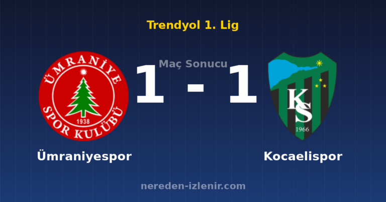 Ümraniyespor 1-1 Kocaelispor
