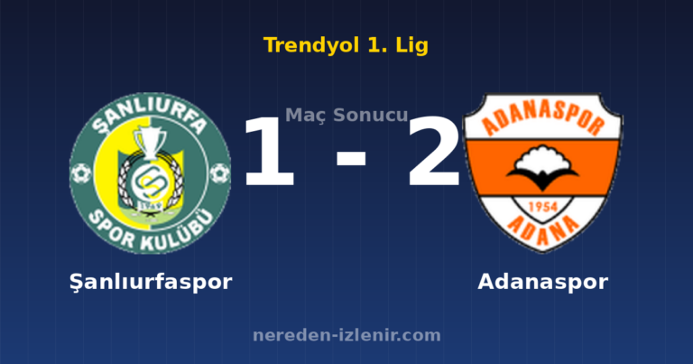 Şanlıurfaspor 1-2 Adanaspor