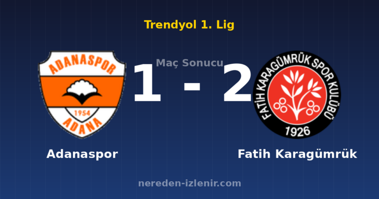 Adanaspor 1-2 Fatih Karagümrük