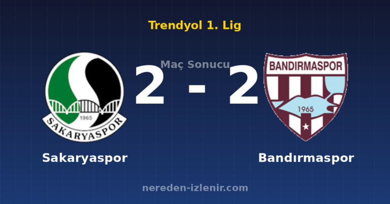 Sakaryaspor 2-2 Bandırmaspor
