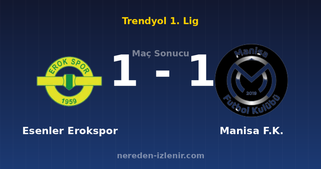 Esenler Erokspor 1-1 Manisa F.K.