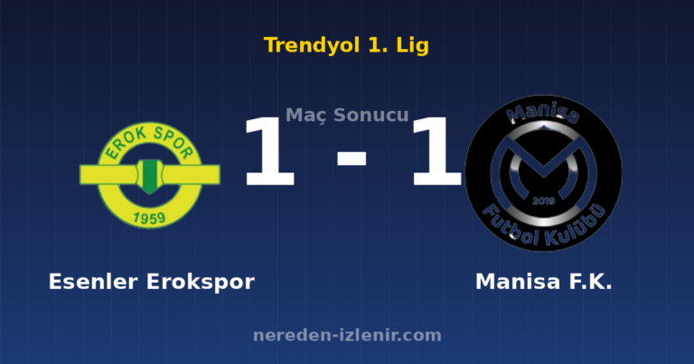 Esenler Erokspor 1-1 Manisa F.K.