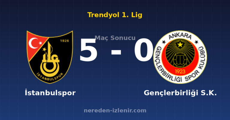 İstanbulspor 5-0 Gençlerbirliği S.K.