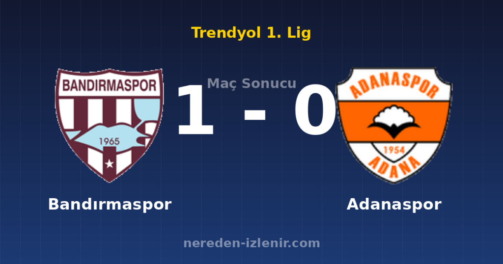 Bandırmaspor 1-0 Adanaspor