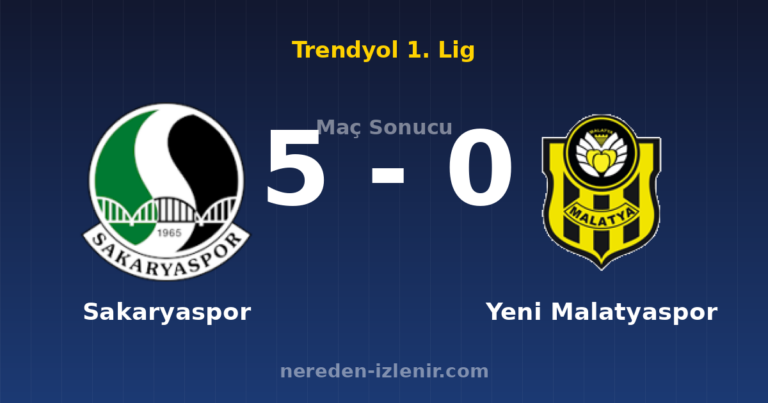 Sakaryaspor 5-0 Yeni Malatyaspor