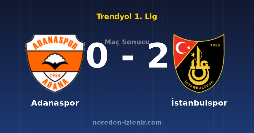 Adanaspor 0-2 İstanbulspor