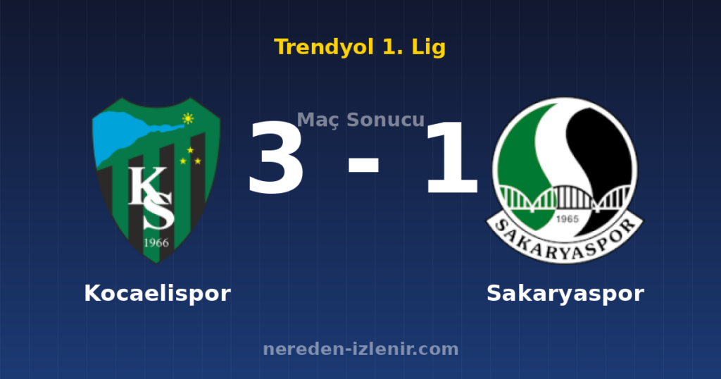 Kocaelispor 3-1 Sakaryaspor