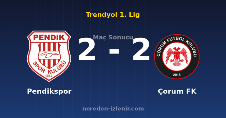 Pendikspor 2-2 Çorum FK
