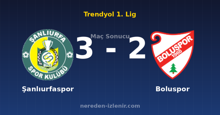 Şanlıurfaspor 3-2 Boluspor