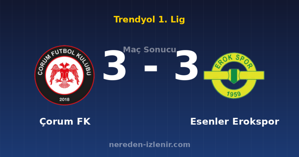 Çorum FK 3-3 Esenler Erokspor