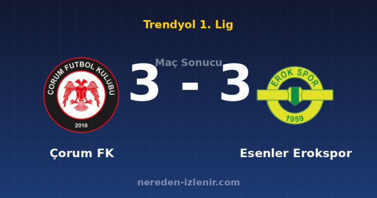 Çorum FK 3-3 Esenler Erokspor