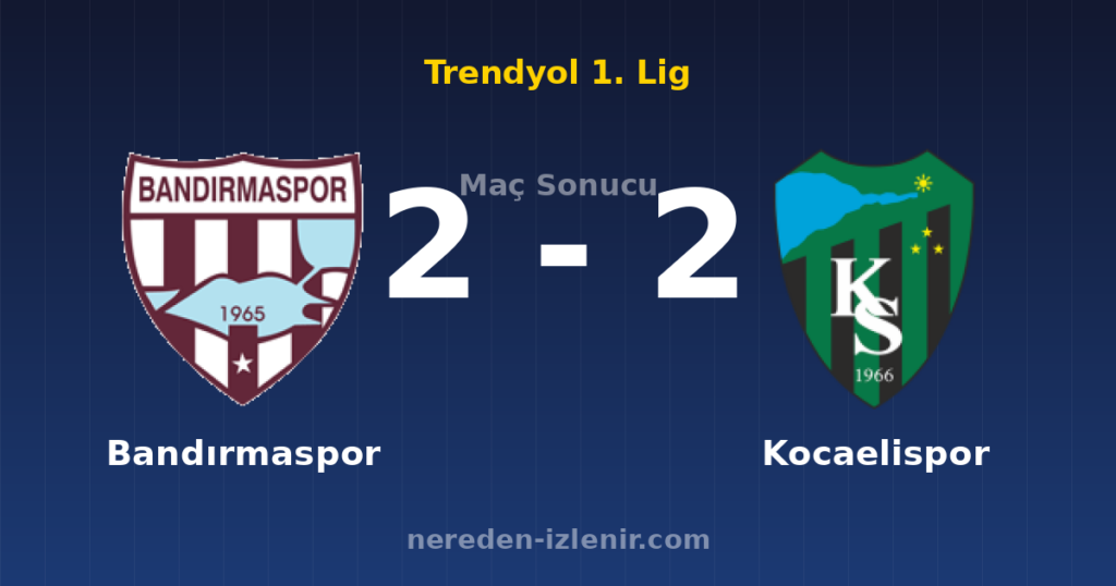 Bandırmaspor 2-2 Kocaelispor
