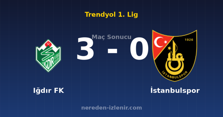 Iğdır FK 3-0 İstanbulspor