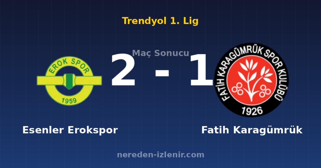 Esenler Erokspor 2-1 Fatih Karagümrük