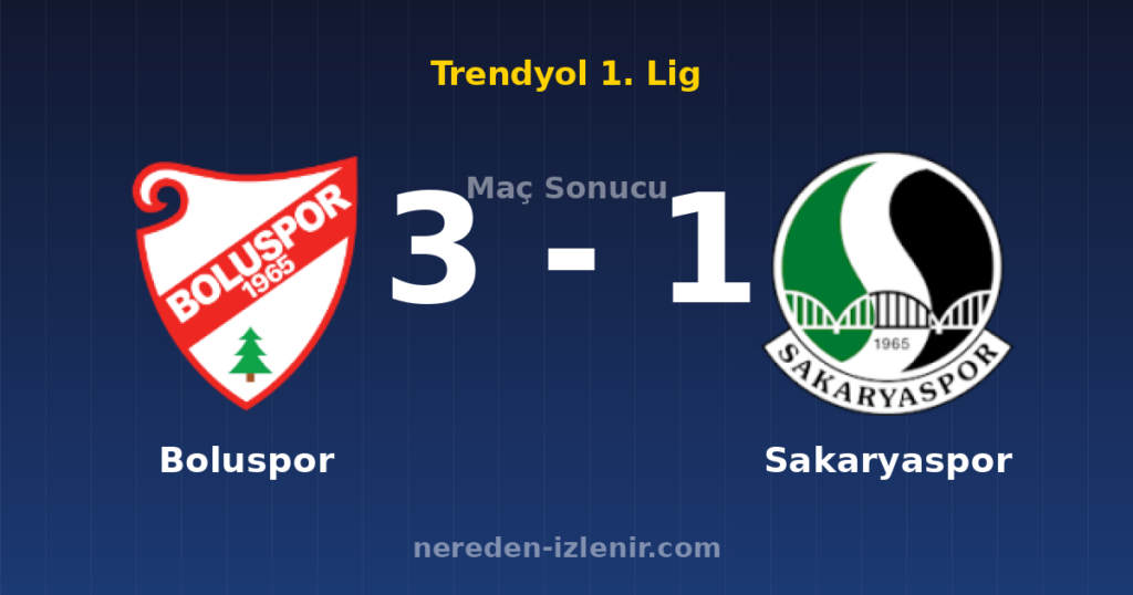 Boluspor 3-1 Sakaryaspor