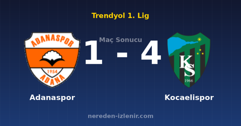 Adanaspor 1-4 Kocaelispor
