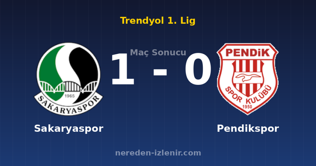 Sakaryaspor 1-0 Pendikspor
