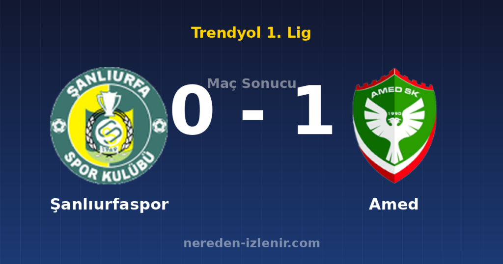 Şanlıurfaspor 0-1 Amed