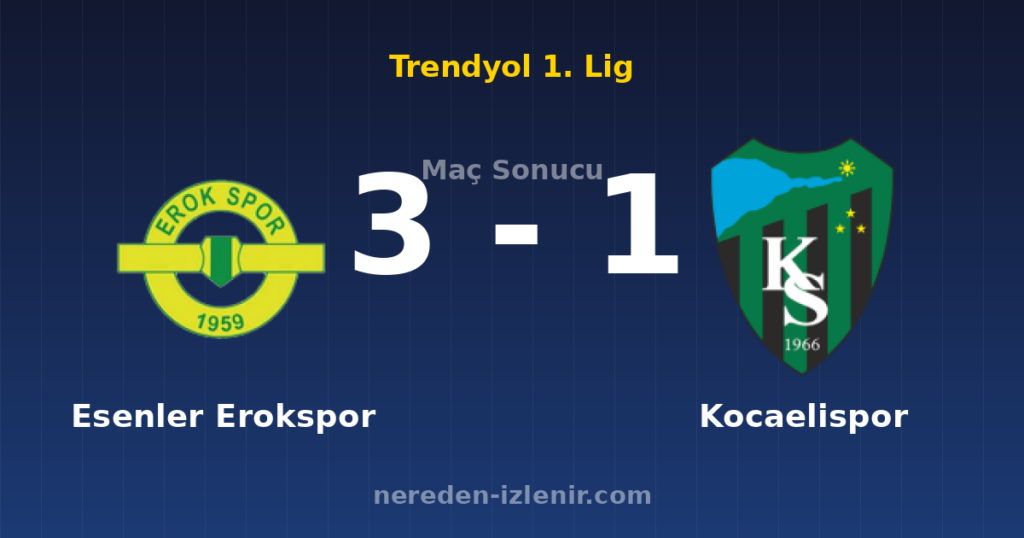 Esenler Erokspor 3-1 Kocaelispor