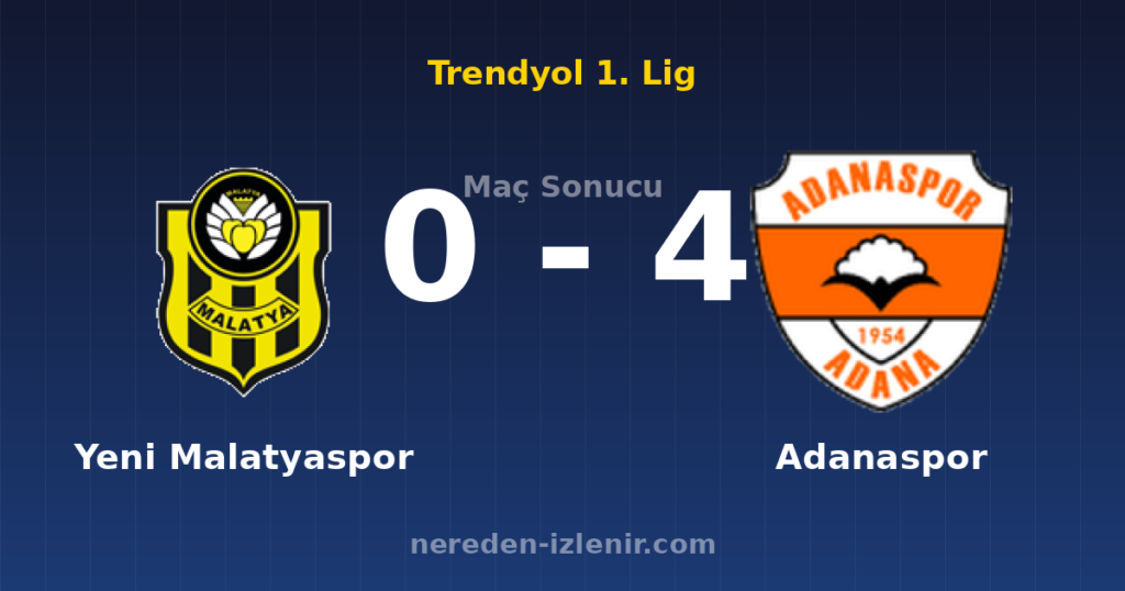 Yeni Malatyaspor 0-4 Adanaspor