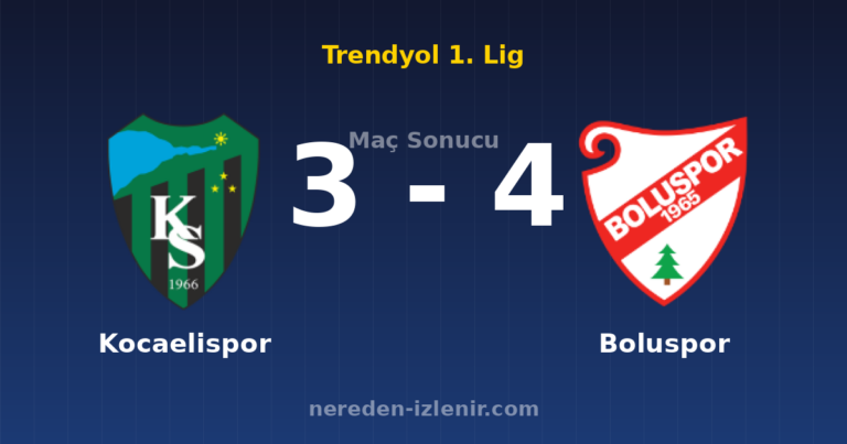 Kocaelispor 3-4 Boluspor