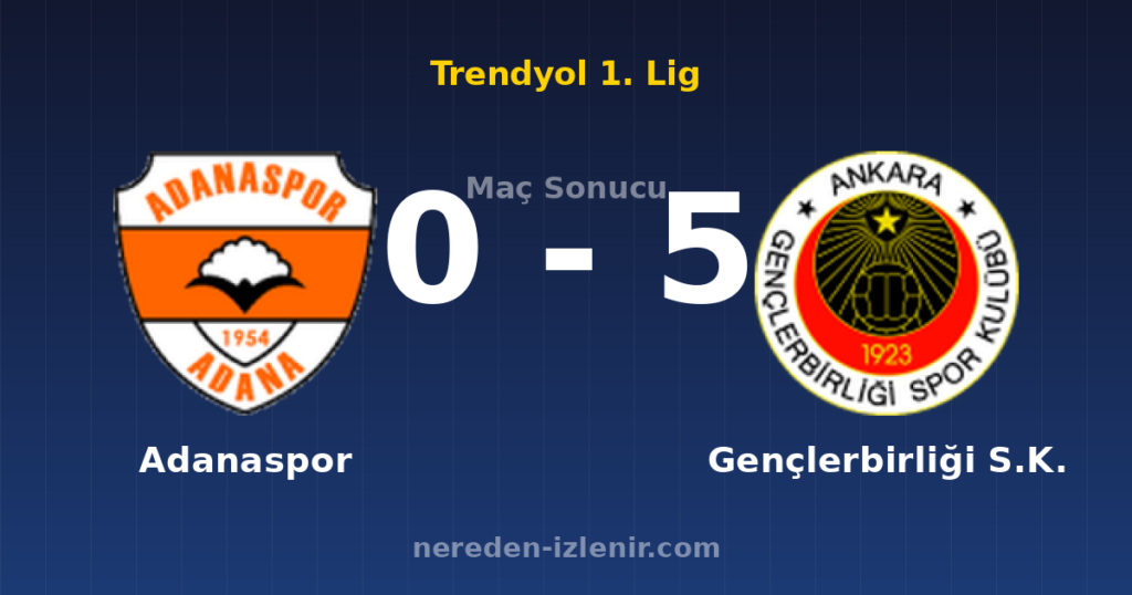 Adanaspor 0-5 Gençlerbirliği S.K.