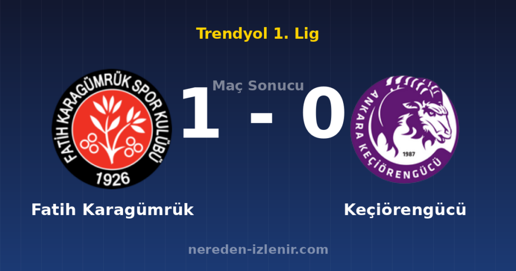 Fatih Karagümrük 1-0 Keçiörengücü