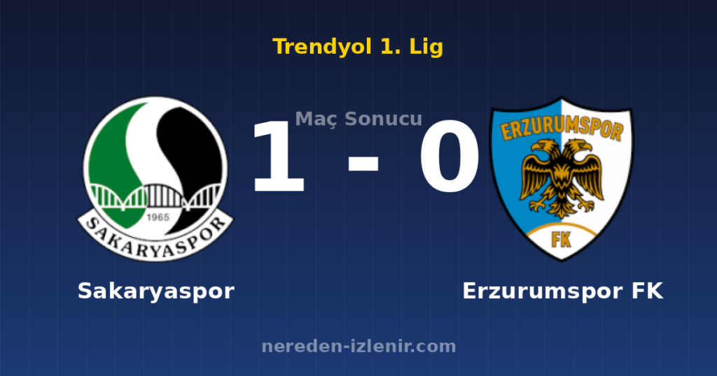 Sakaryaspor 1-0 Erzurumspor FK