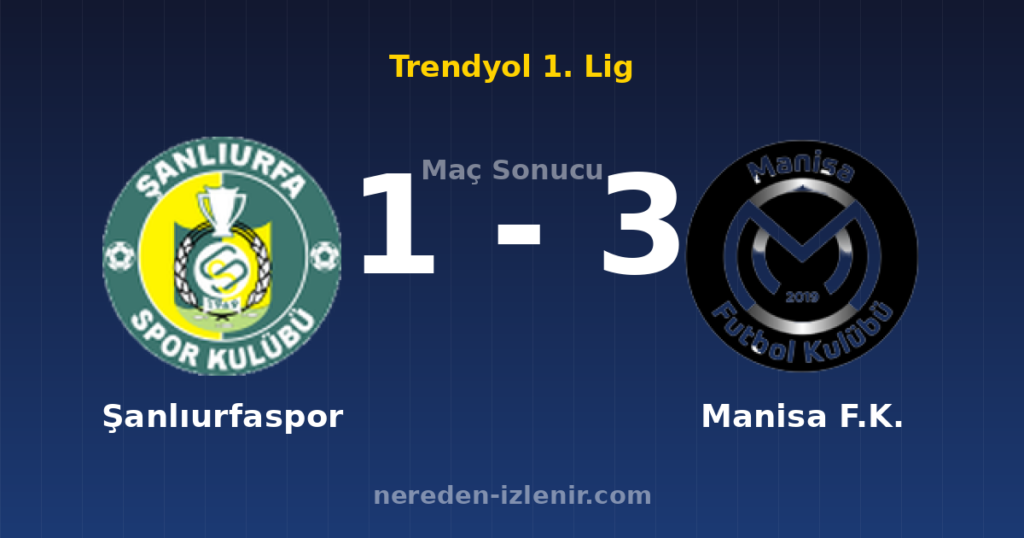 Şanlıurfaspor 1-3 Manisa F.K.