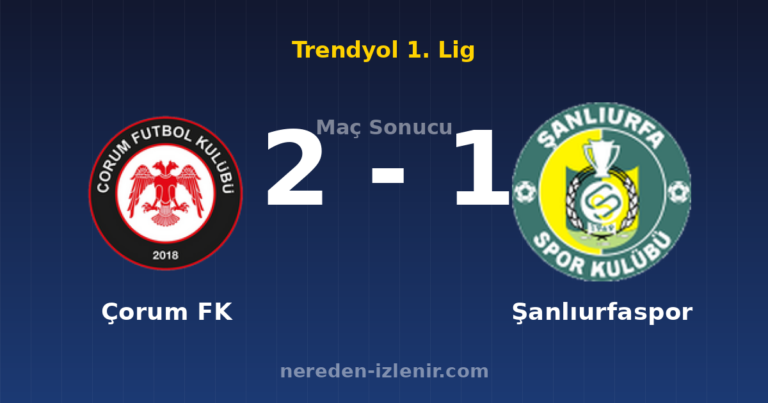 Çorum FK 2-1 Şanlıurfaspor