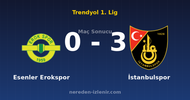 Esenler Erokspor 0-3 İstanbulspor