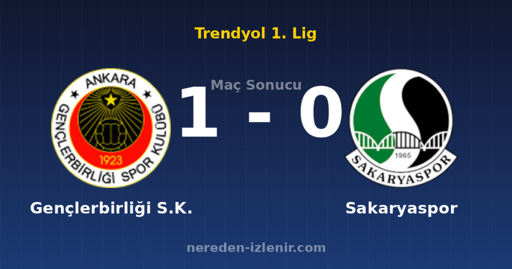 Gençlerbirliği S.K. 1-0 Sakaryaspor