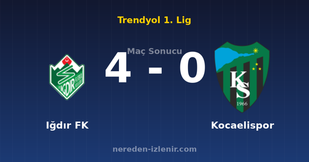 Iğdır FK 4-0 Kocaelispor