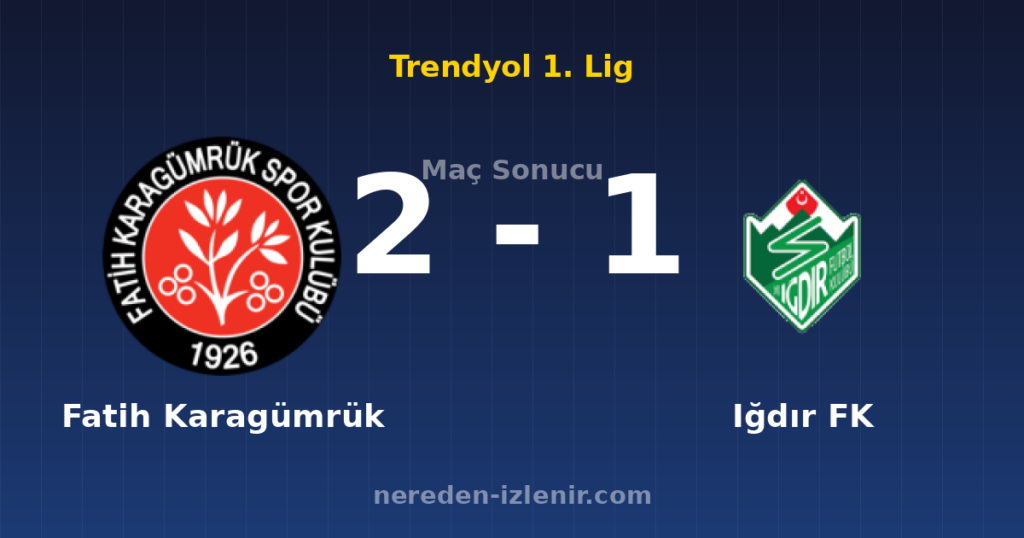 Fatih Karagümrük 2-1 Iğdır FK
