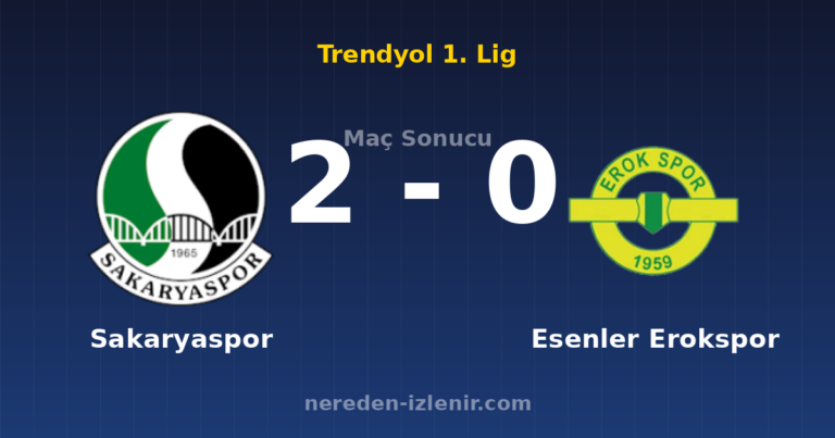 Sakaryaspor 2-0 Esenler Erokspor