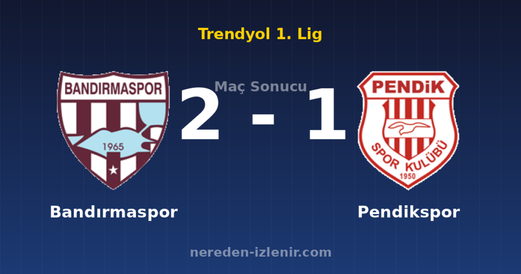 Bandırmaspor 2-1 Pendikspor