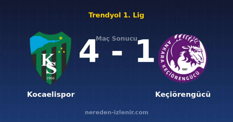 Kocaelispor 4-1 Keçiörengücü