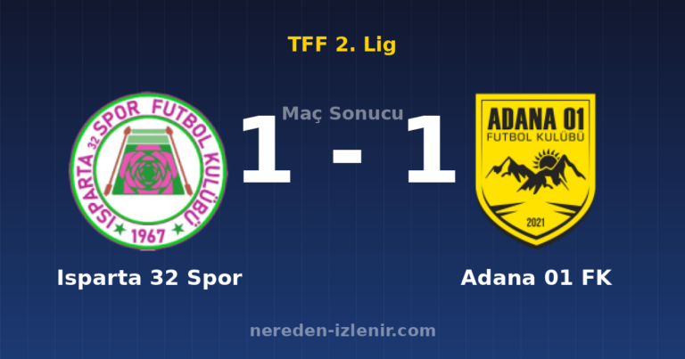 Isparta 32 Spor 1-1 Adana 01 FK