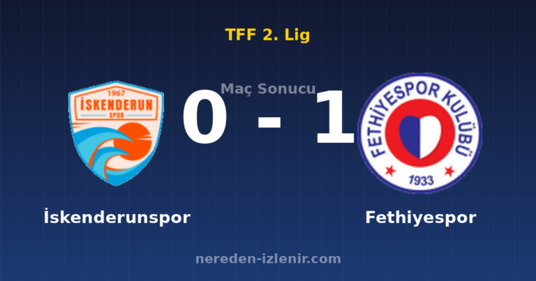 İskenderunspor 0-1 Fethiyespor