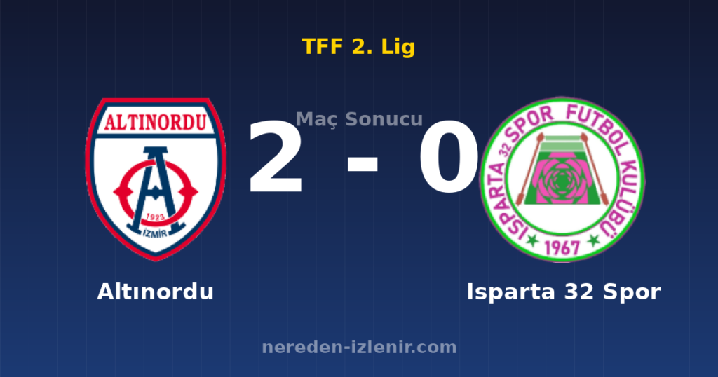 Altınordu 2-0 Isparta 32 Spor