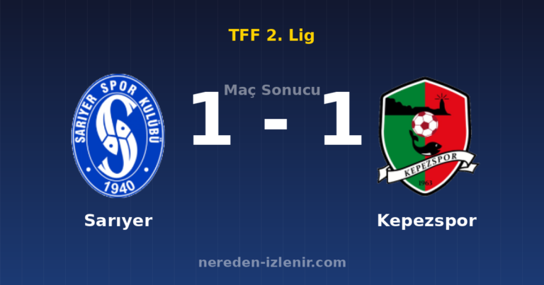 Sarıyer 1-1 Kepezspor