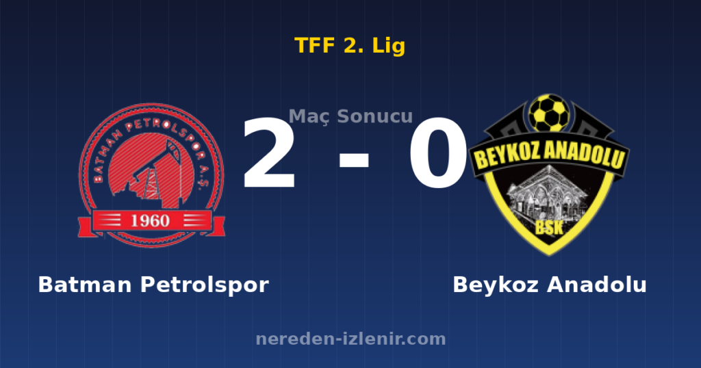 Batman Petrolspor 2-0 Beykoz Anadolu