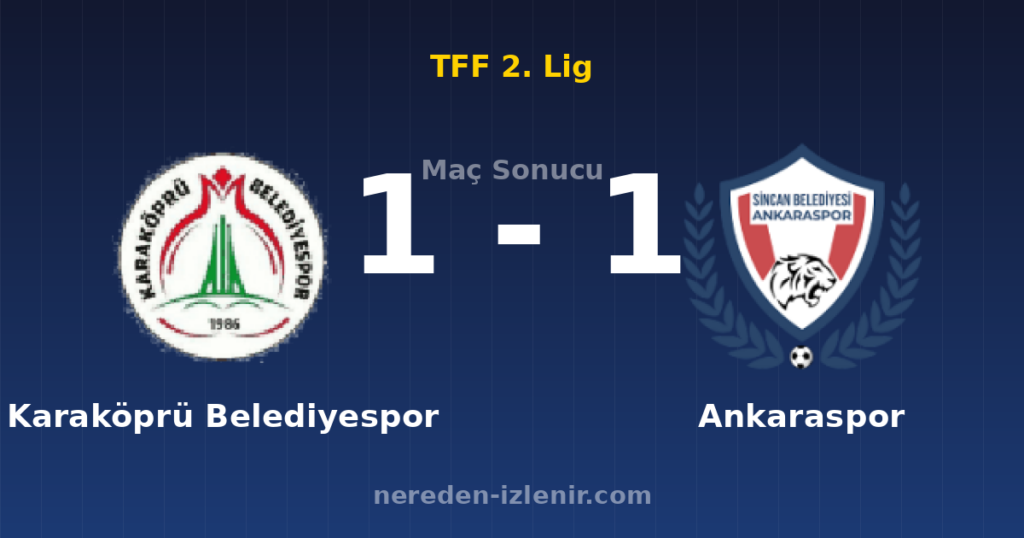 Karaköprü Belediyespor 1-1 Ankaraspor