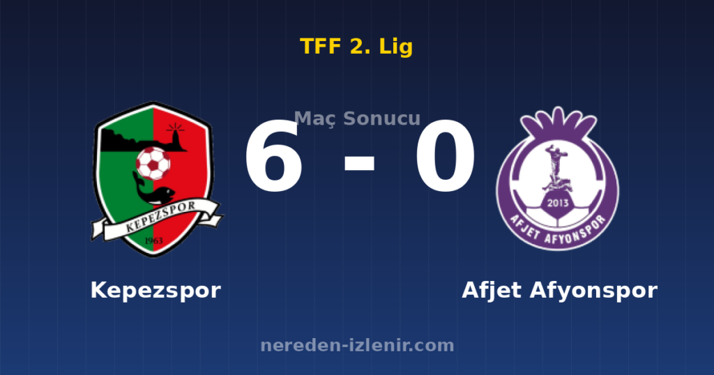 Kepezspor 6-0 Afjet Afyonspor