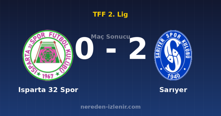 Isparta 32 Spor 0-2 Sarıyer
