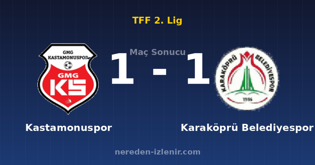 Kastamonuspor 1-1 Karaköprü Belediyespor
